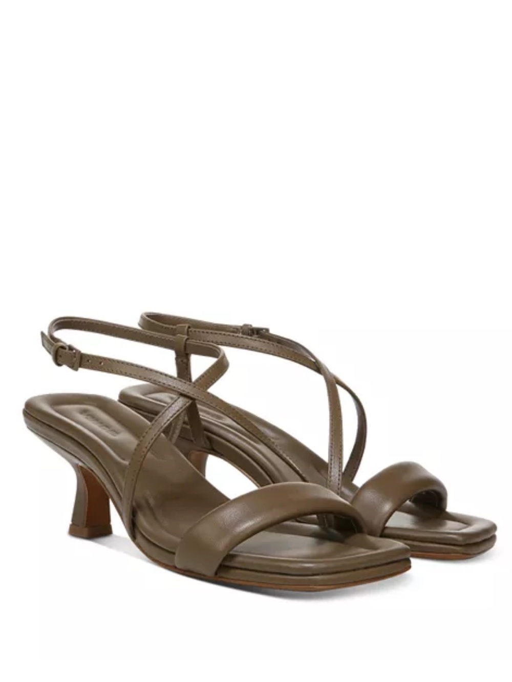 VINCE Cottin City Leather Strappy Sandals Square Toe Heels Slingback US 10